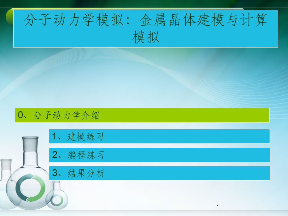 一份分子动力学模拟资源