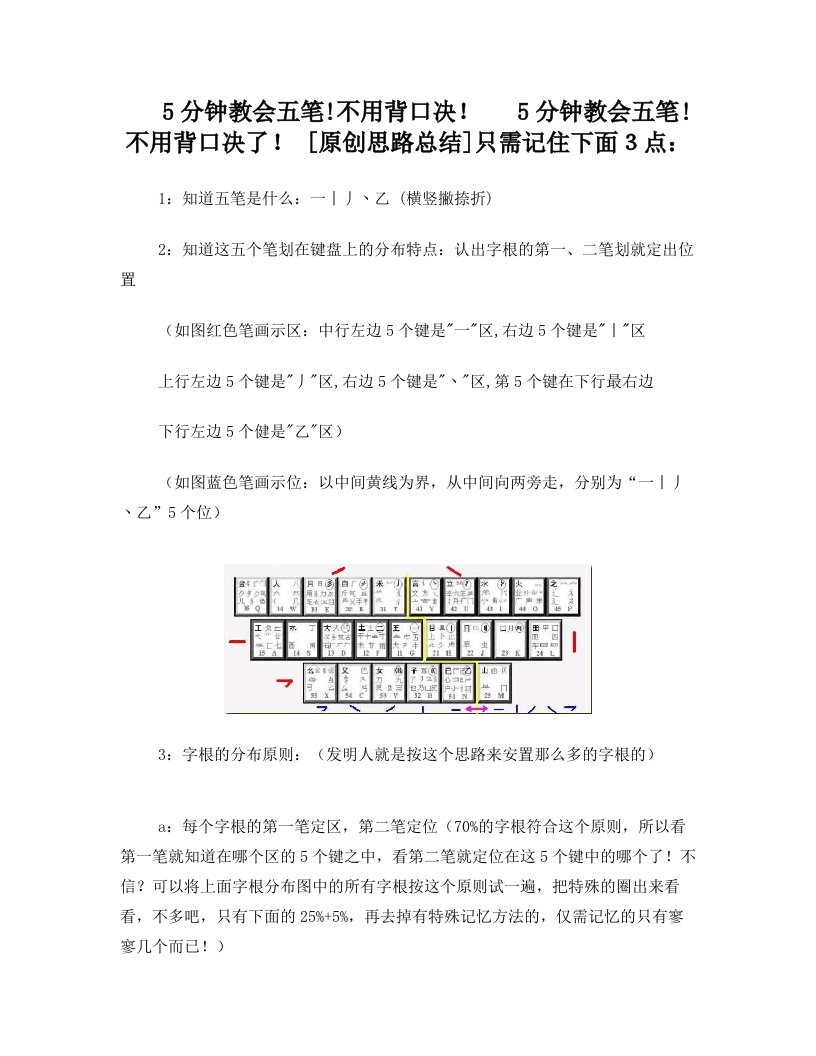 5分钟教会五笔