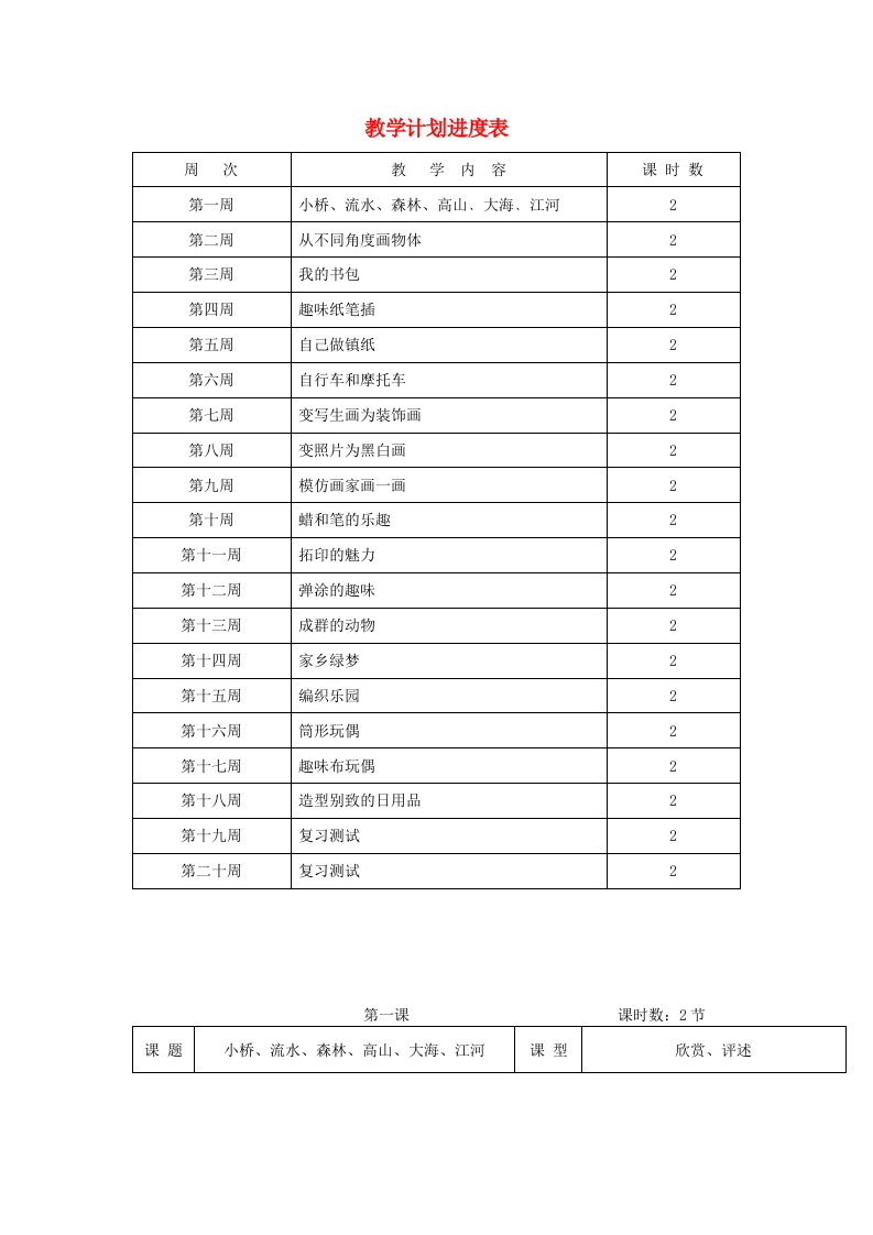 2019春四年级美术下册