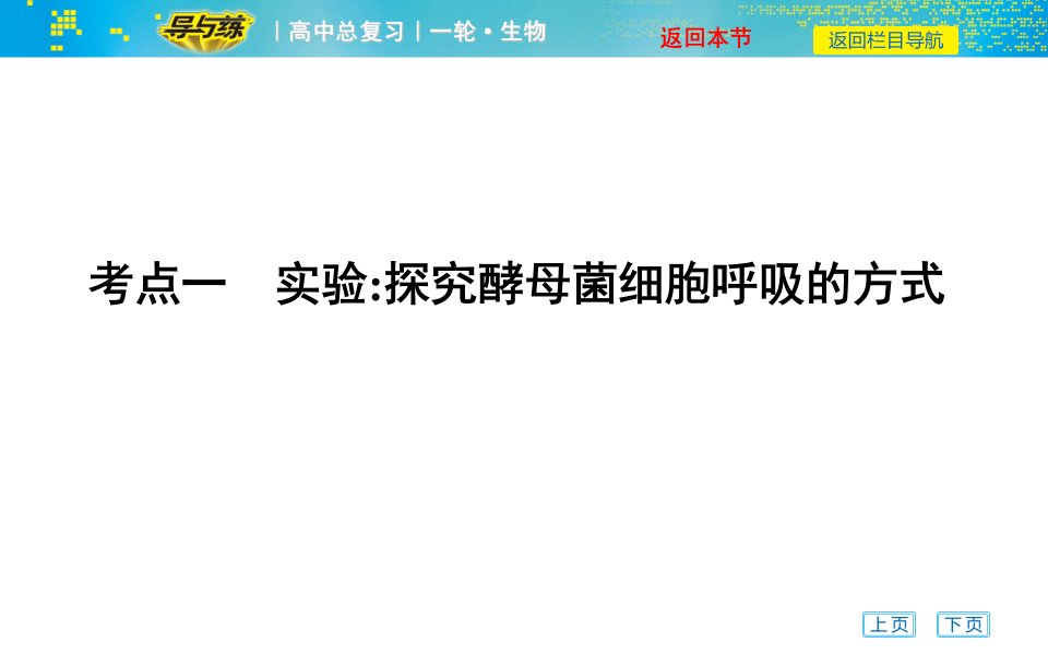 实验探究酵母菌细胞呼吸