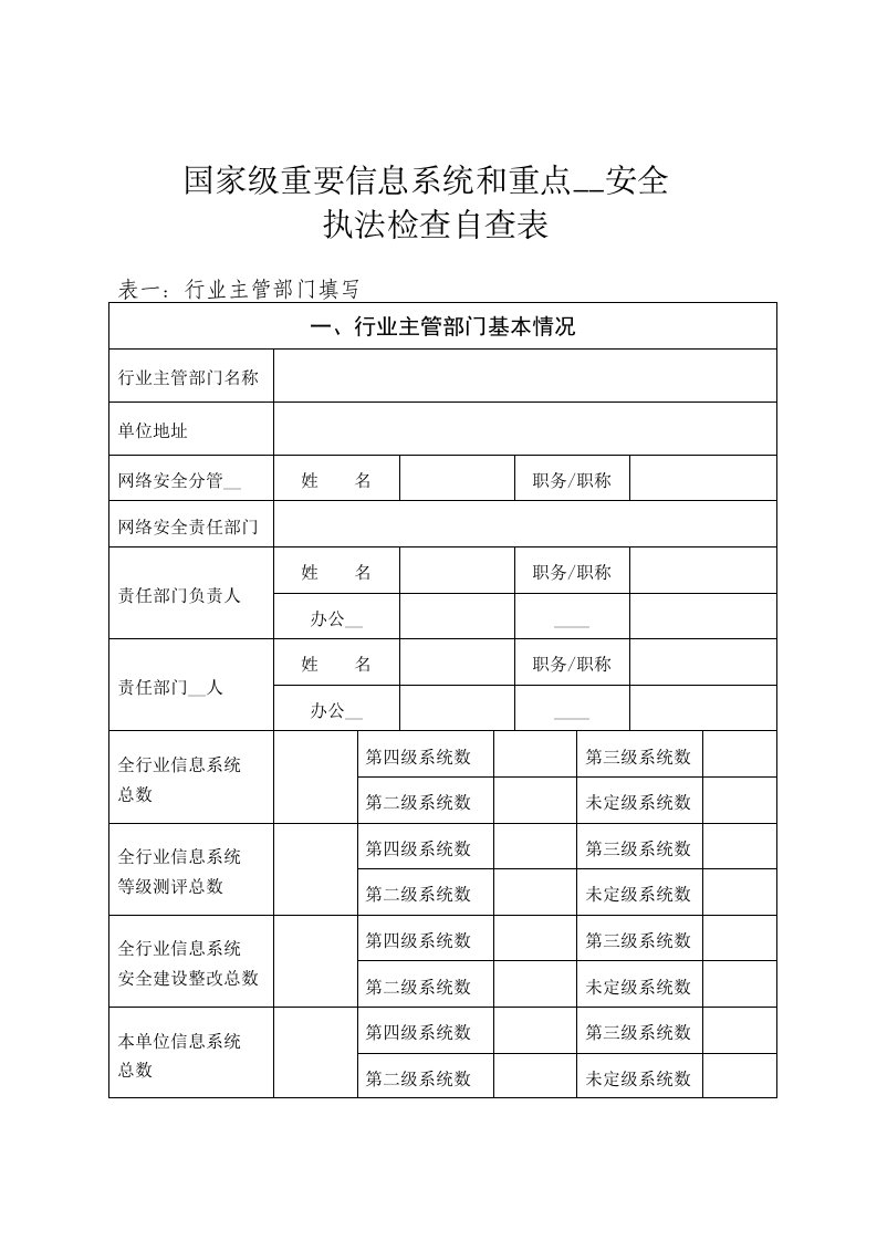 网站安全执法检查自查表