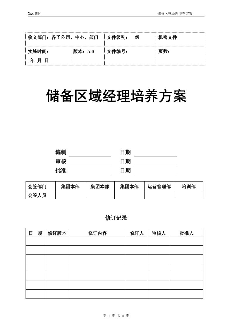 储备区域经理培养方案