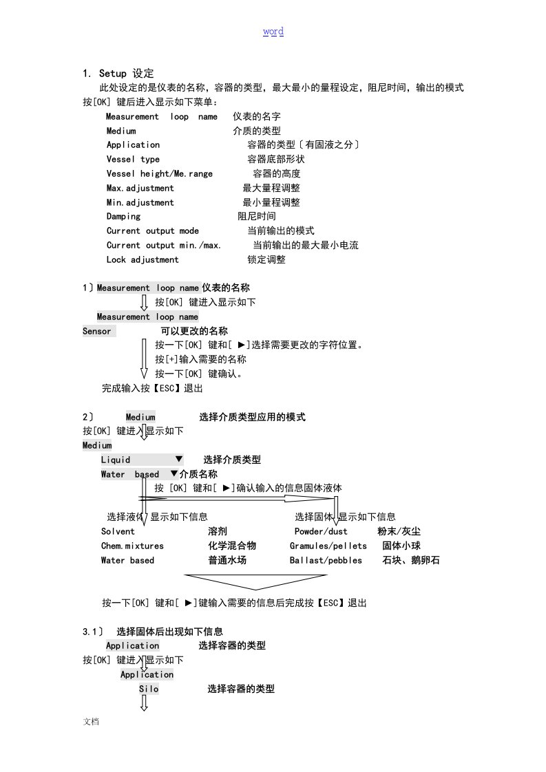 vega雷达液位计调试分解说明书