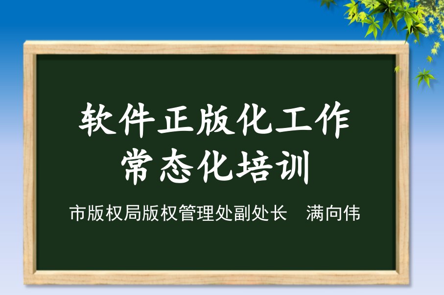 软件正版化工作常态化培训ppt主要内容