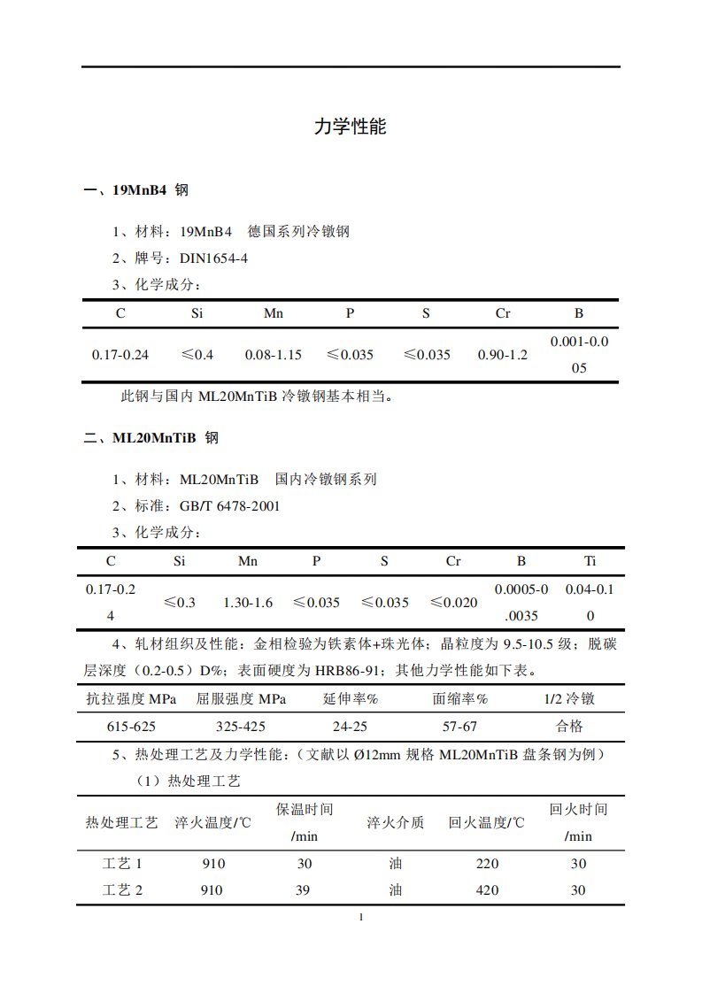 19MnB4材料力学性能