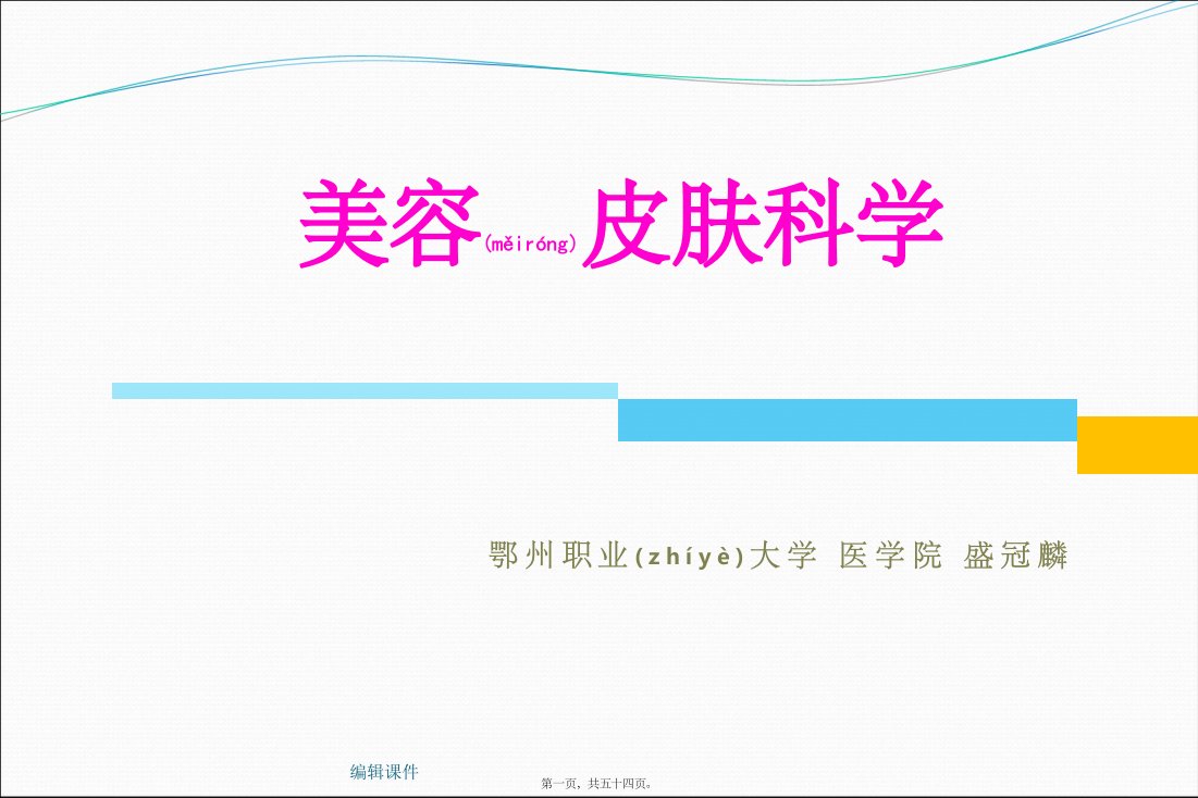 202x年医学专题—第三章人体皮肤功能第四章人体皮肤美学概要