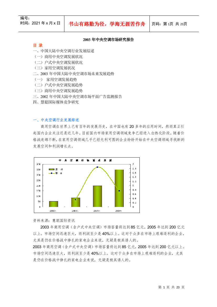 中央空调市场研究报告