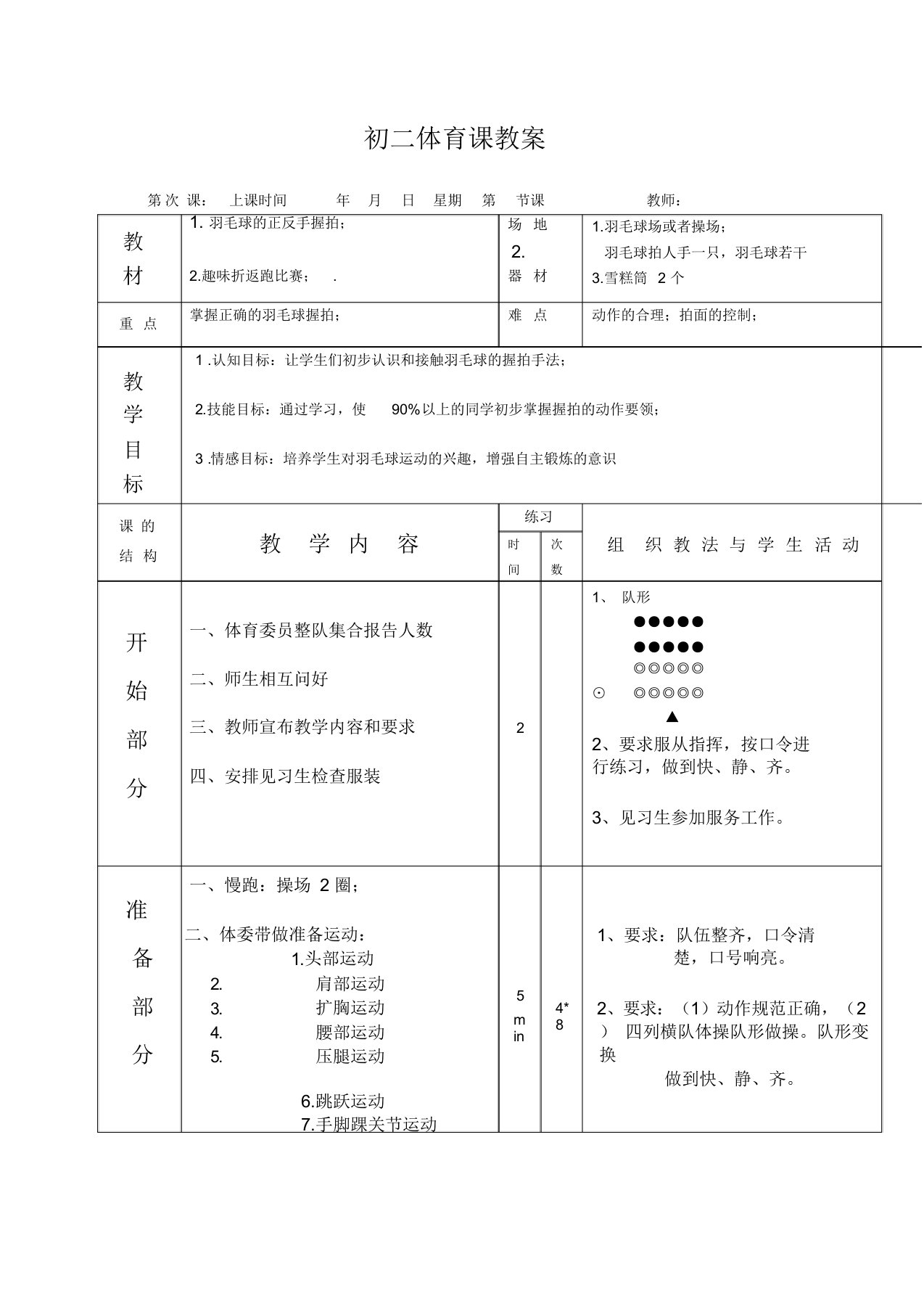 (完整版)羽毛球握拍教案