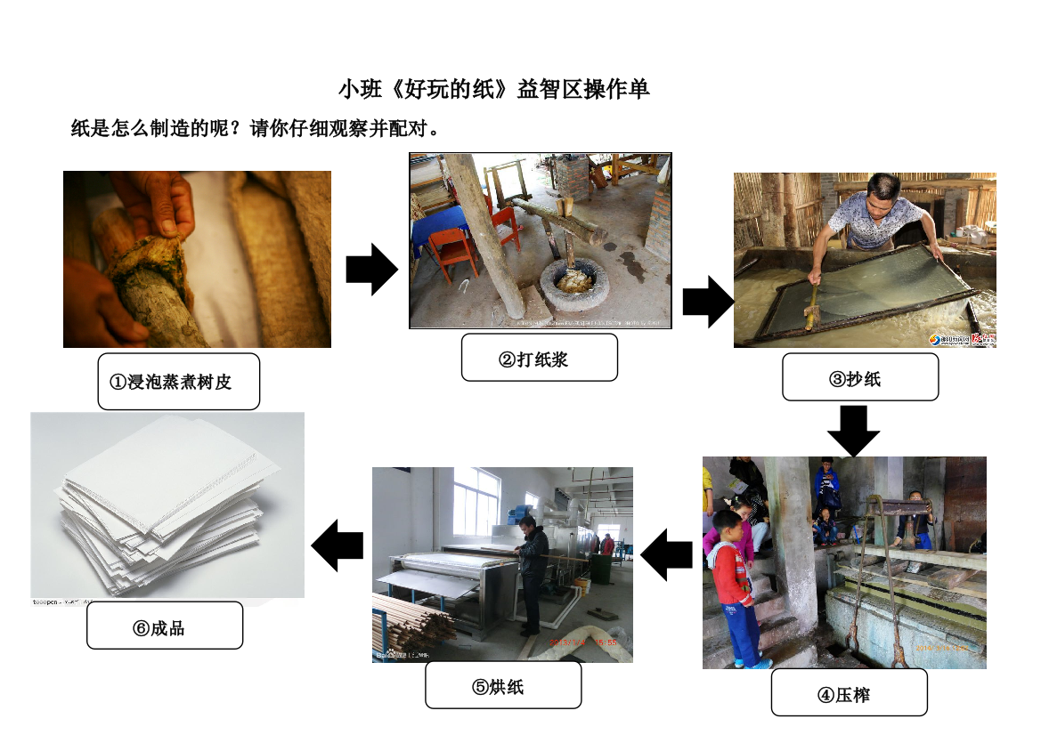 小班12月第二周益智区操作单