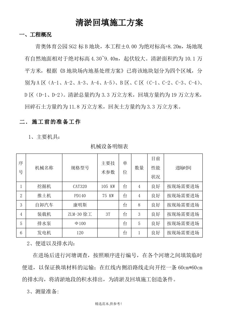 清淤回填施工方案