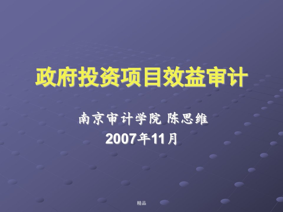 2019年政府投资项目效益审计课件