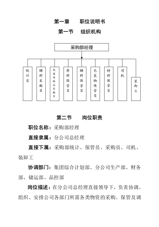 采购管理-某某食品集团采购部经理岗位作业指导书19页