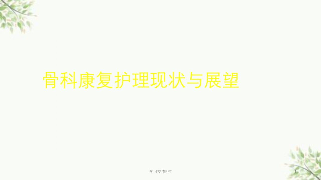 骨科康复护理现状与展望ppt课件