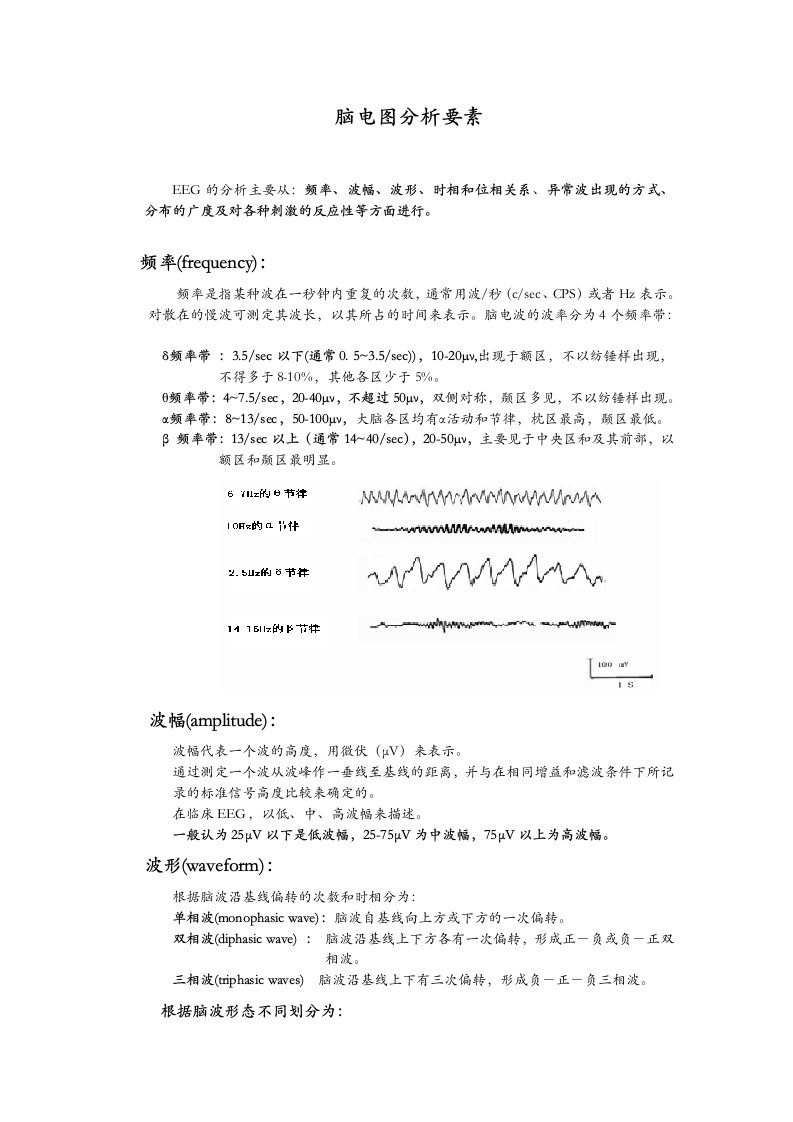 脑电图分析要素