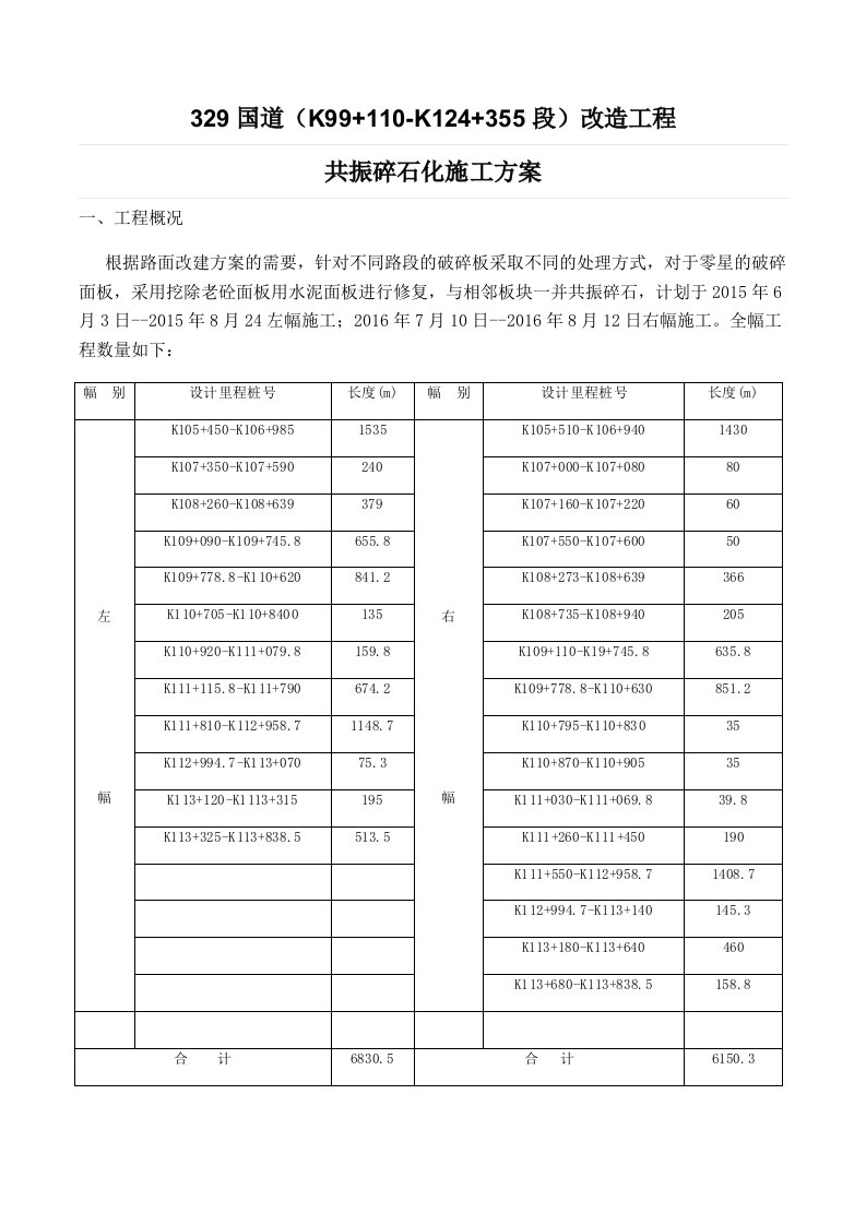 国道共振碎石化施工方案