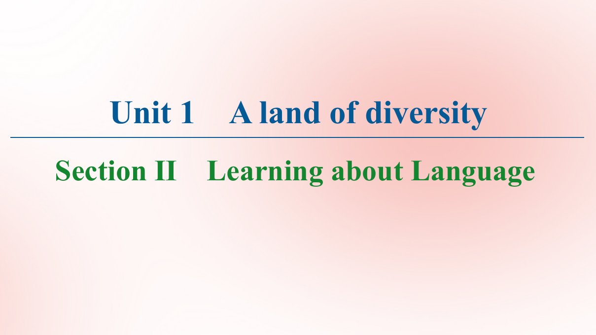 高中英语Unit1AlandofdiversitySectionⅡLearningaboutLanguage课件新人教版选修8