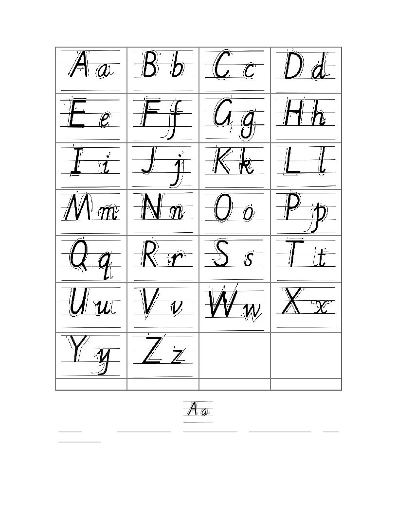 大小写英文字母四线三格书写标准-A4打印[1]