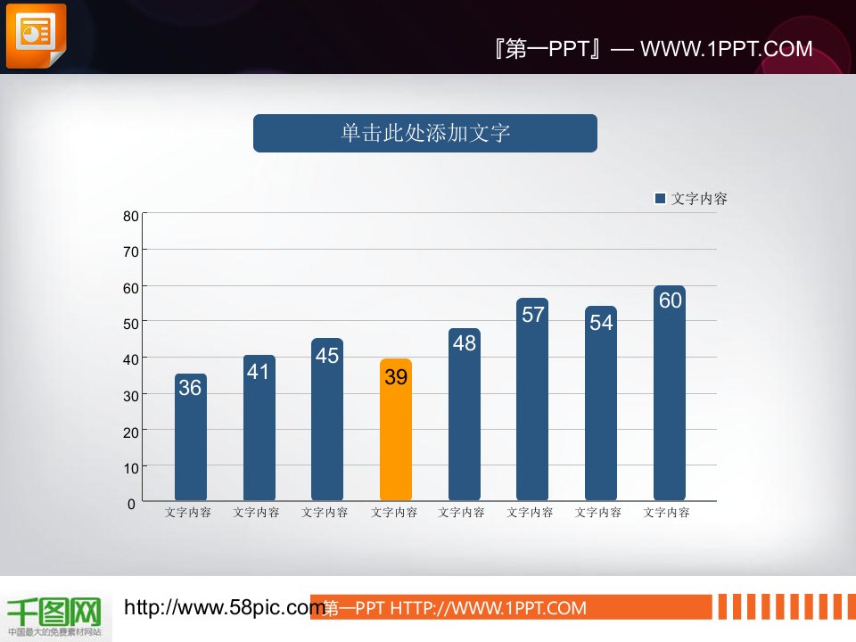 简洁的幻灯片条形图素材ppt模板课件