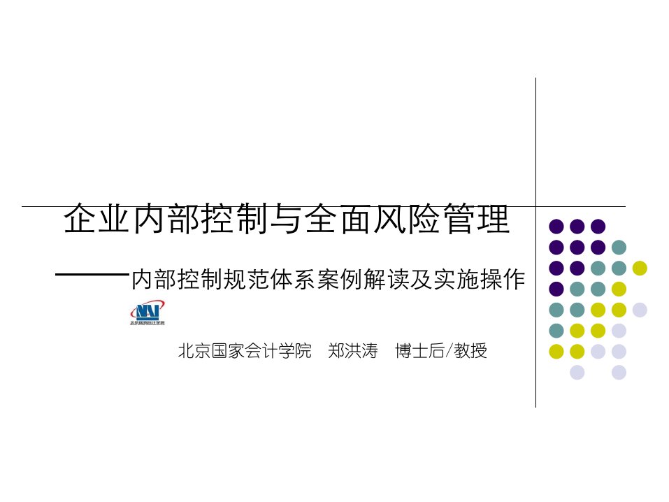 内部控制培训讲义企业内部控制和全面风险管理