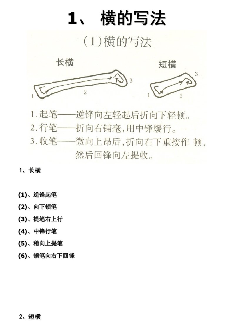 毛笔字基本笔画入门