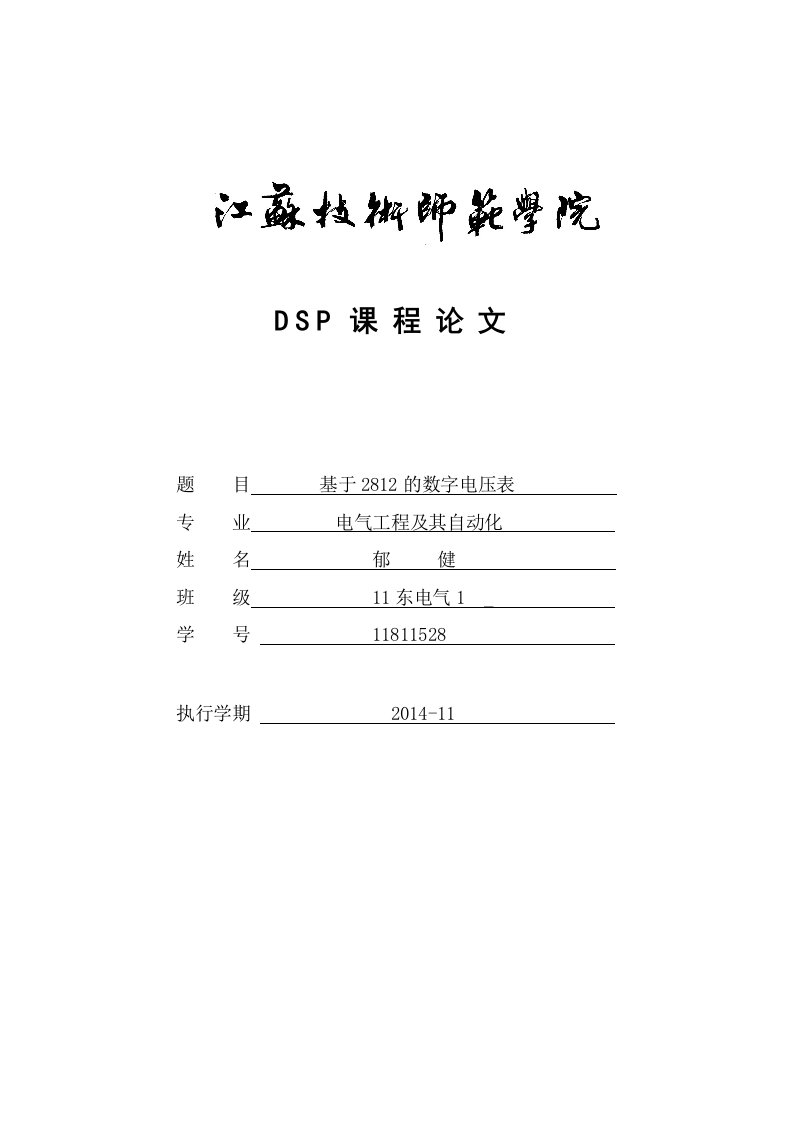 dsp数字电压表