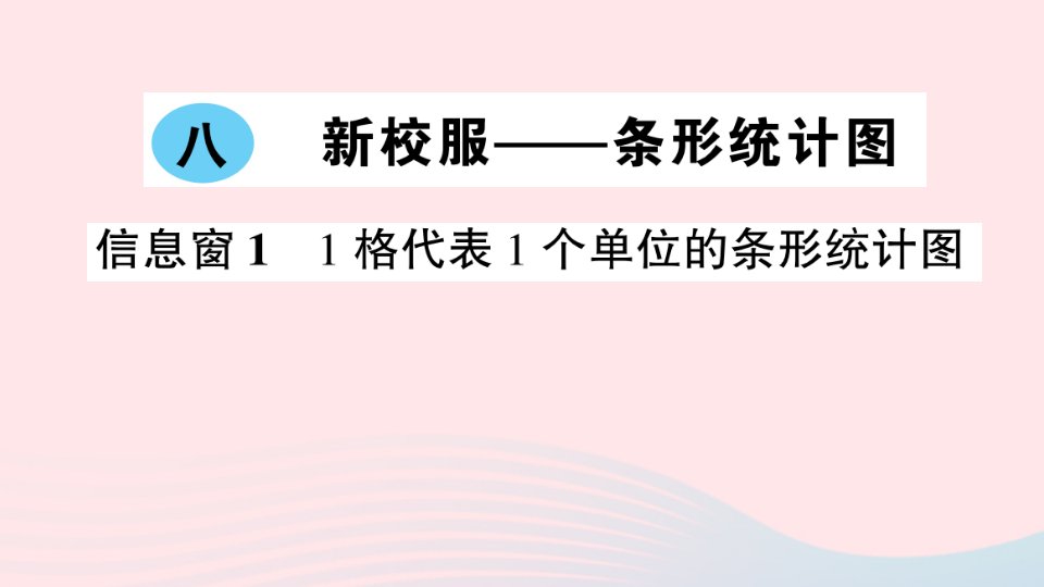 2023四年级数学上册八新校服__条形统计图信息窗11格代表1个单位的条形统计图作业课件青岛版六三制