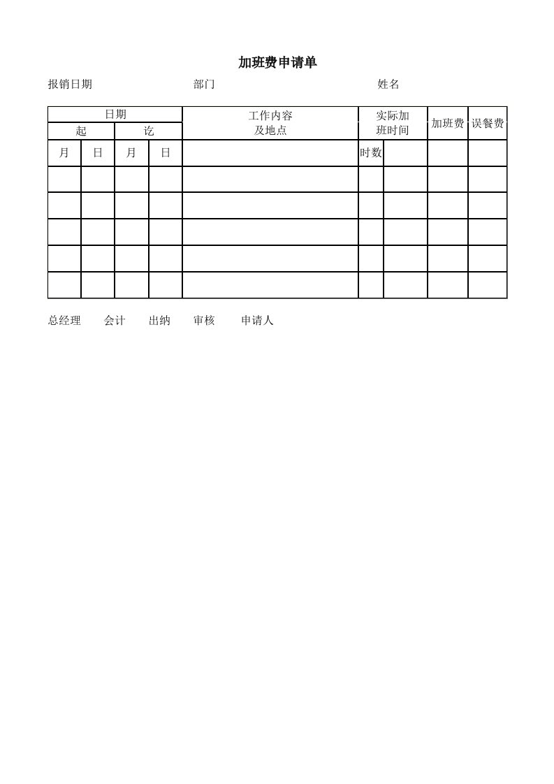 精品文档-加班费申请单