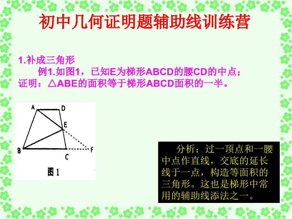 初中数学几何证明题模型