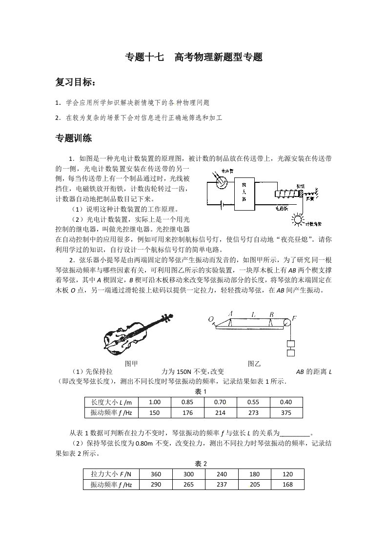 2013高考物理大考点巅峰训练：预测专练-专题十七