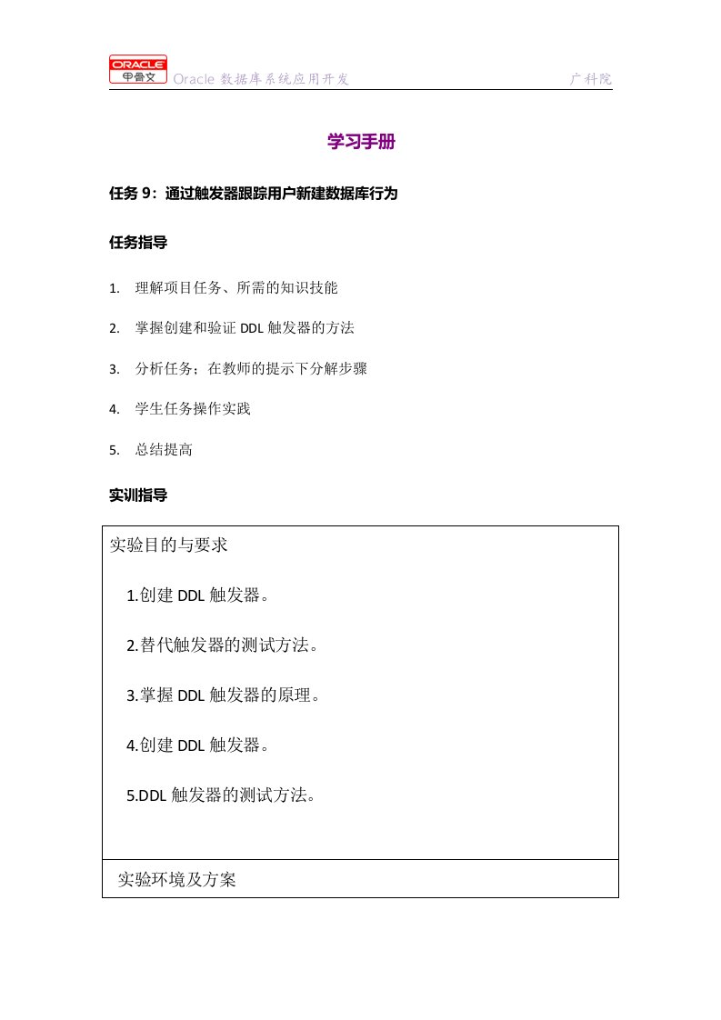 Oracle数据库系统应用开发实用教程学习手册