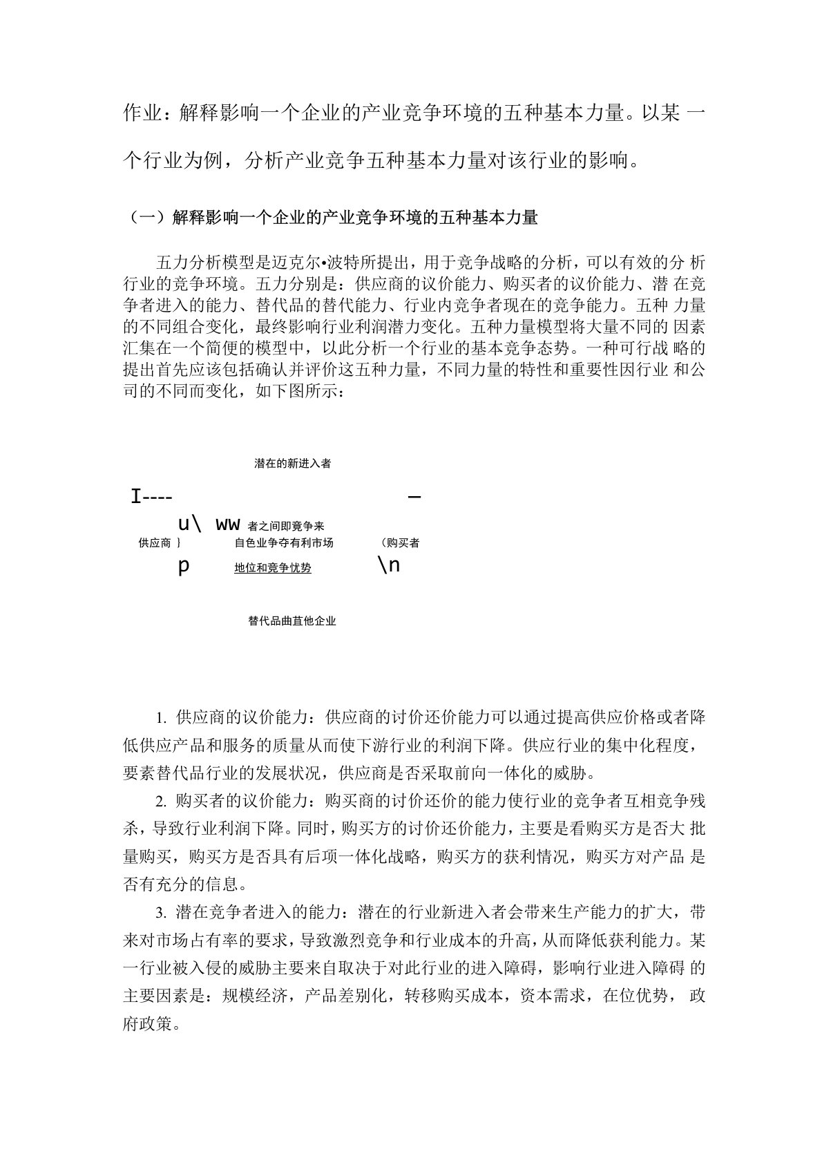 电力行业波特五力模型分析