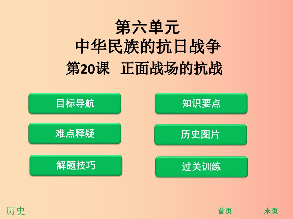 八年级历史上册第六单元中华民族的抗日战争第20课正面战场的抗战课堂精讲课件新人教版