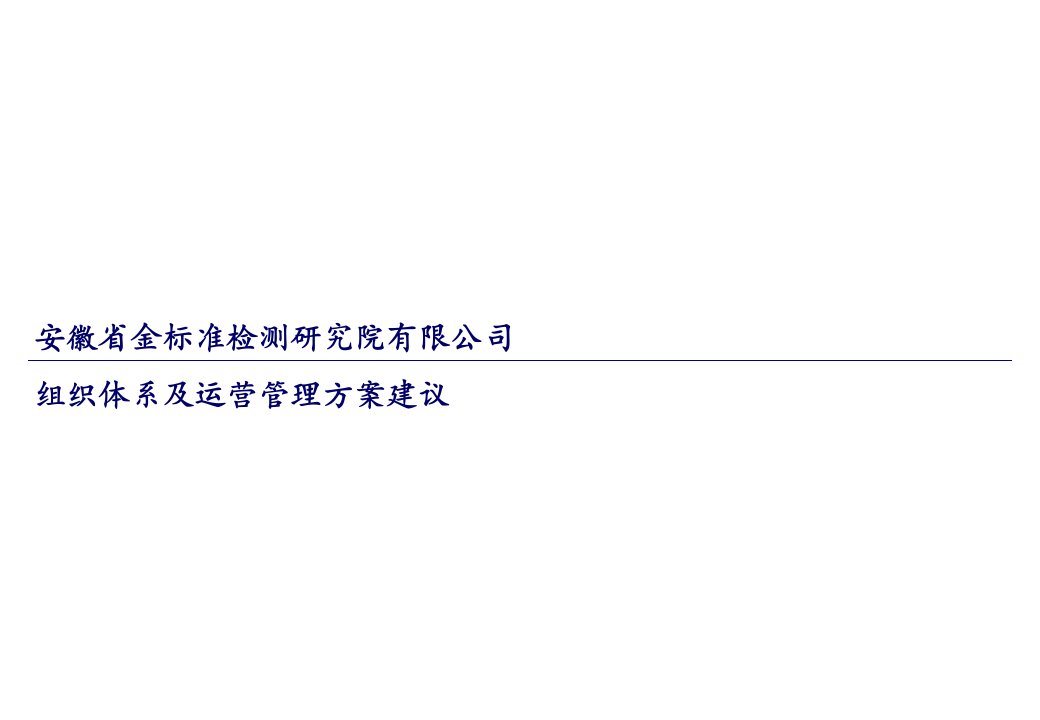 金标准组织建设及运营管理方案