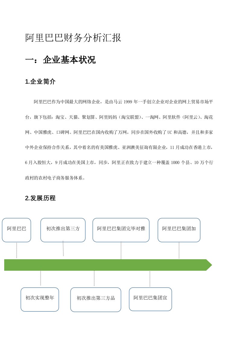 阿里巴巴财务分析报告