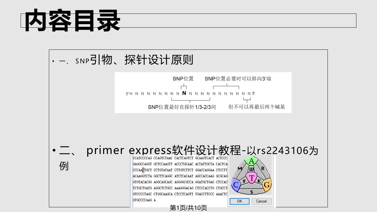 taqman法SNP基因分型引物设计及Primerexpressss教程PPT课件