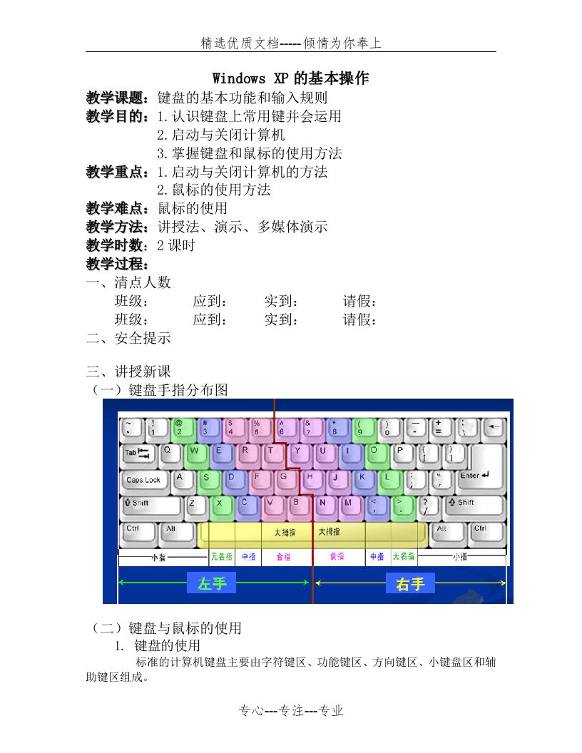 计算机基础教案2(键盘鼠标操作)(共5页)