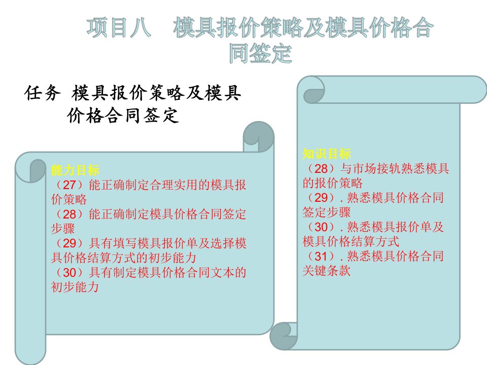 模具报价策略及模具价格合同签定