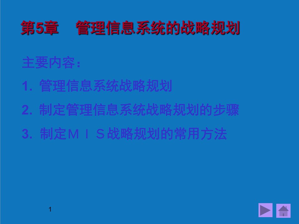 战略管理-第5章管理信息系统的战略规划