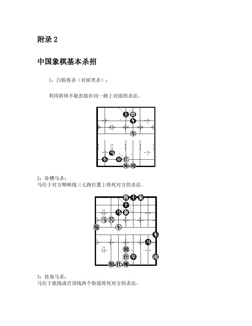 中国象棋基本杀招++附图