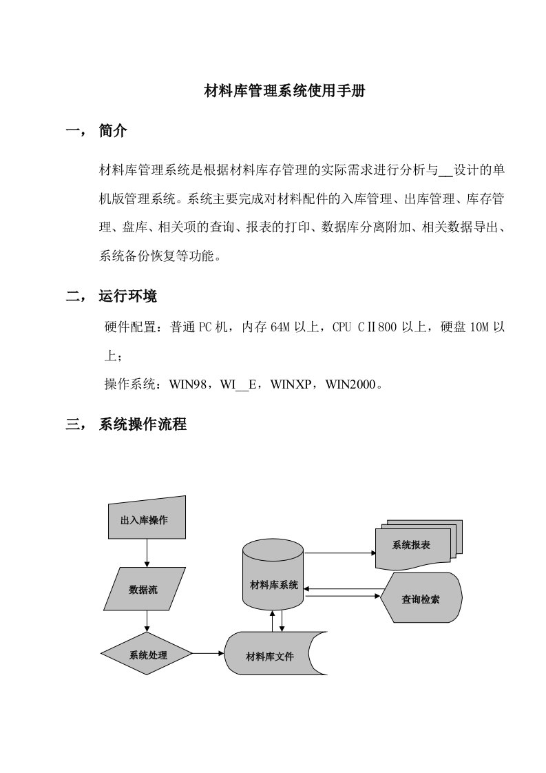 材料库管理系统使用手册