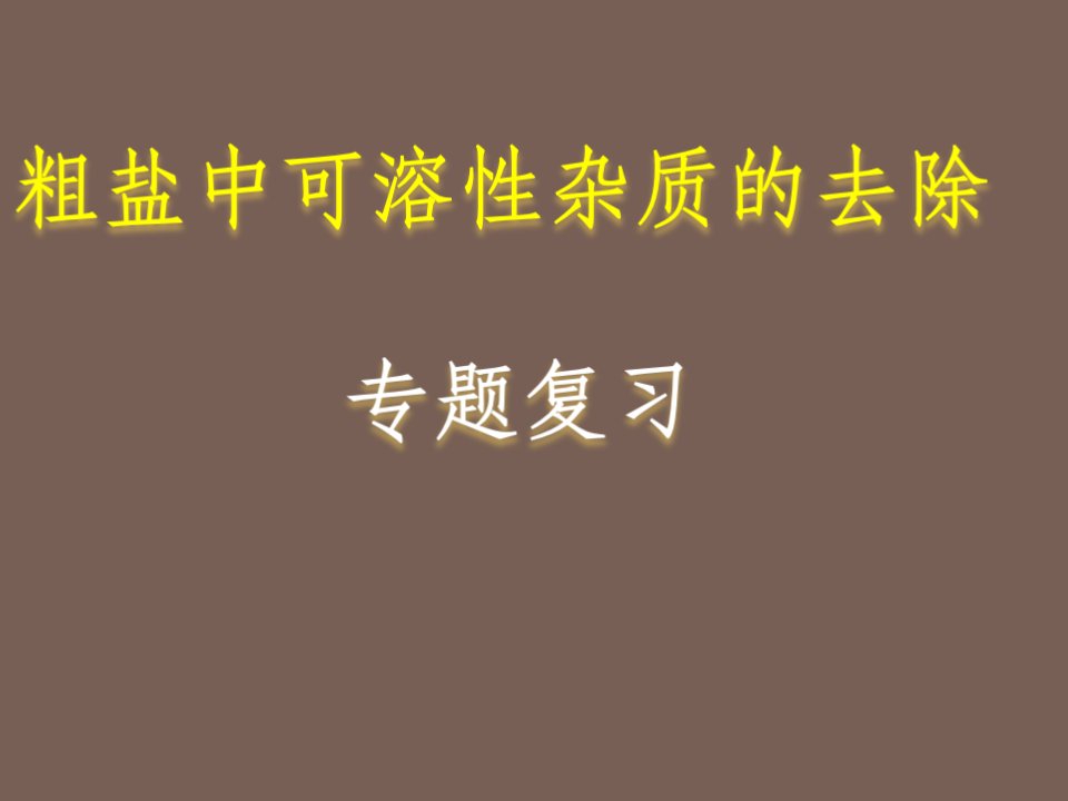 人教版九年级下册第十一单元实验活动8粗盐中可溶性杂质去除专题复习17张