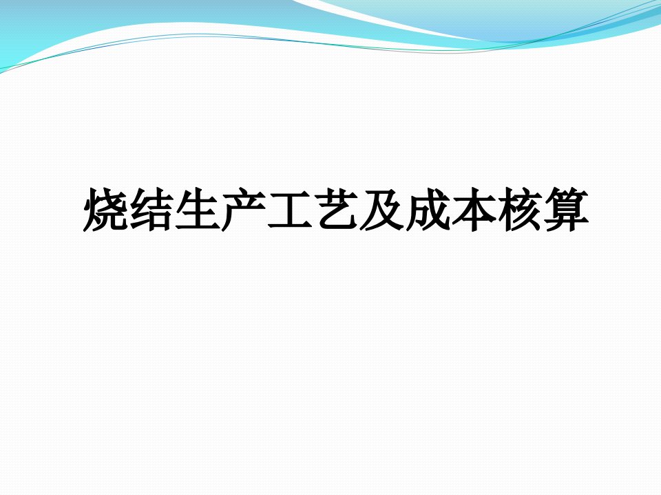 钢铁公司烧结生产工艺及成本核算