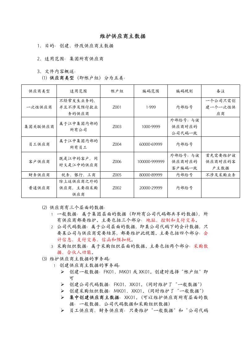 SAP系统操作手册MM部分02维护供应商主数据