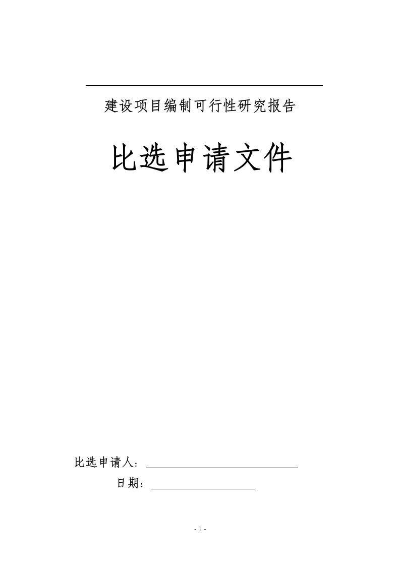 简易比选申请文件格式格式