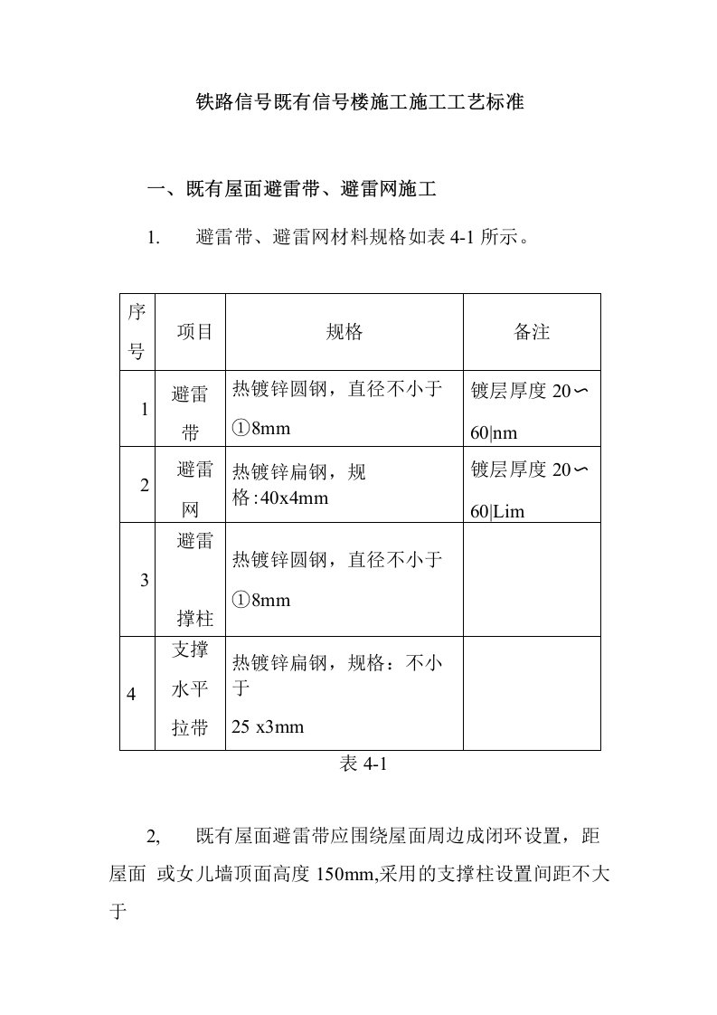 铁路信号既有信号楼施工施工工艺标准