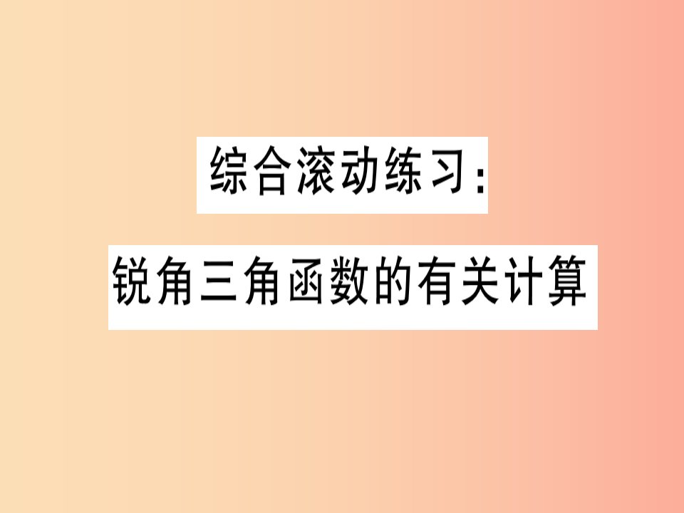 2019春九年级数学下册