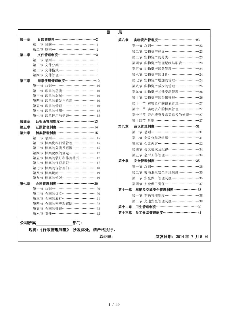 上市公司行政管理制度参考版