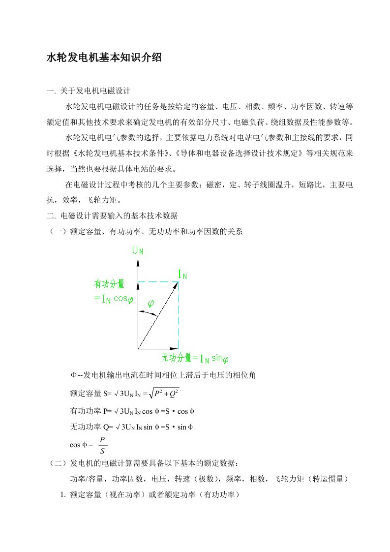 水力发电机基础知识介绍