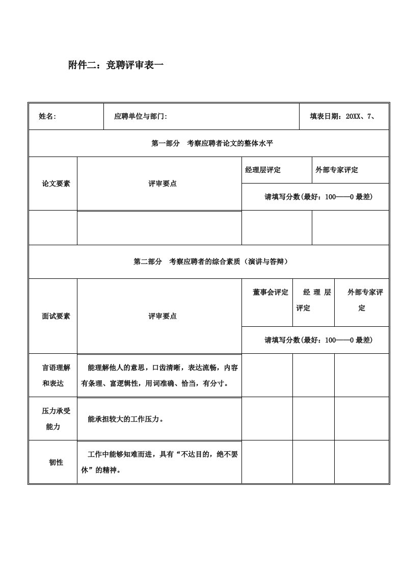 工作计划-竞聘2公司竞聘上岗实施工作计划