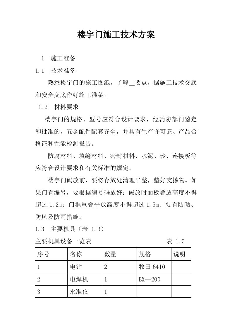 工程楼宇门的安装应按照所采用的工程楼宇门种类